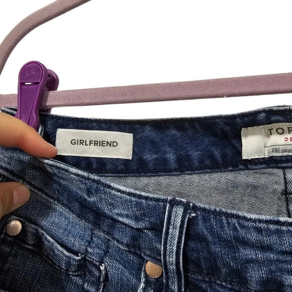 Torrid Dark Wash with Doodle Art Girlfriend Jeans - Picture 5 of 10
